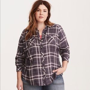 Torrid Plaid Camp Shirt 3X